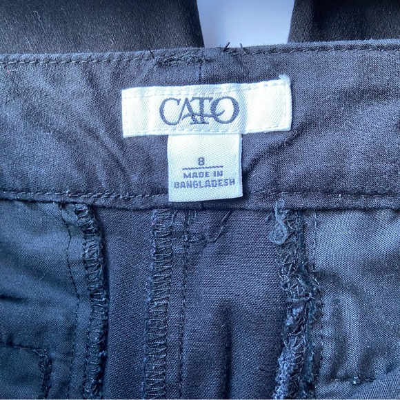 CATO Black Flat Front Pleated Dress Capris Size 8 - Picture 4 of 16